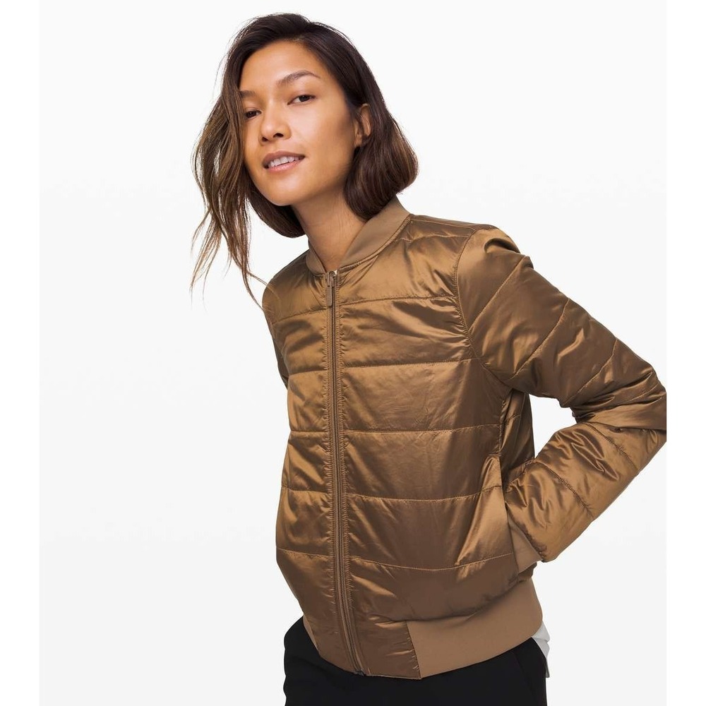 Lululemon Non Stop Reversible Bomber Jacket Womens 2 Puffer Athleisure Sporty